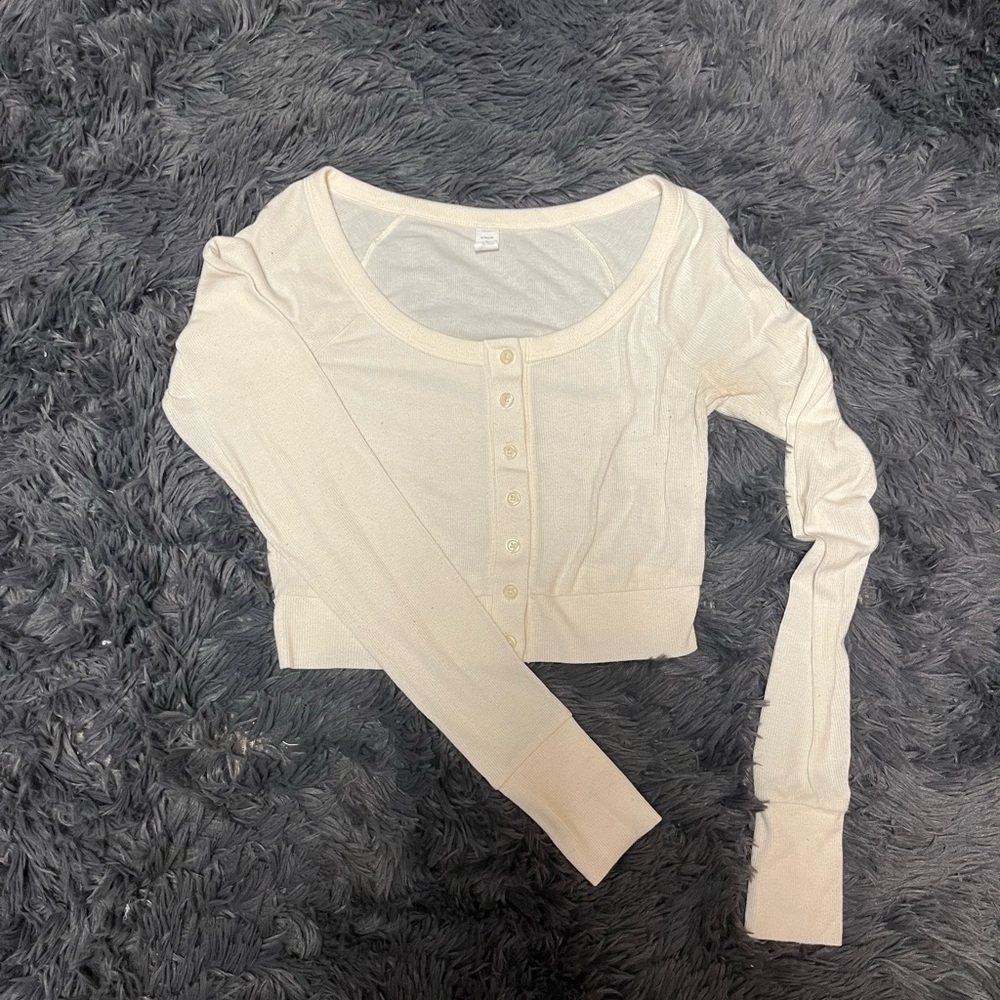 Old Navy Henley Long Sleeve Button-Up Top
